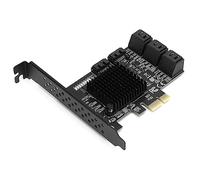 Goshyda Carte d'extension d'interface PCI-E vers 8 Ports Adaptateur PCI-E X1 X2 X4 X8 X16, Prend en Charge la Connexion à Chaud 6 Gbit/s NCQ AHCI1.0 pour 7/8/10