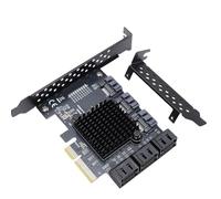 Goshyda Carte D'extension PCIe SATA 9 Ports, Contrôleur SATA 3.0 6 Gbit/s avec Prise en Charge du Remplacement à Chaud, Adaptateur de Slot PCI-E X4/x8/x16 pour Wins Linux, Carte