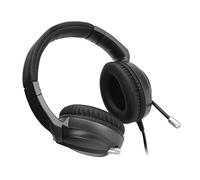 Goshyda Casque de Jeu Supra-auriculaire, Casque Filaire à Réduction de Bruit, avec Microphone Omnidirectionnel, Effet Lumineux RVB (Noir)