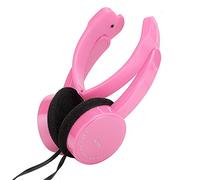 Goshyda Casque Stéréo Filaire Pliable pour Enfants, Casque avec Microphone Prise Jack 3,5 Mm, Câble Nouilles Omnidirectionnel 32Ω pour Smartphone et Tablette (Pink)