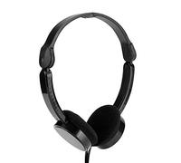 Goshyda Casque Stéréo Filaire Pliable pour Enfants, Casque avec Microphone Prise Jack 3,5 Mm, Câble Nouilles Omnidirectionnel 32Ω pour Smartphone et Tablette (Black)