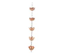 Goshyda Chaîne de Pluie Pure Copper Lotus, 39,37 Pouces de la Chaîne de Recettes de Pluie Décorative pour Les Gouttières, Le Repos de Remplacement de Gouttière de Pluie, pour Détourner