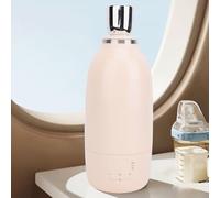 Goshyda Chauffe-lait Portable pour Voyage, Chauffe-biberon 500 Ml, Chaudière à Eau Chaude sans Fil Isolée en Acier Inoxydable, pour Voyage en Voiture, Camping