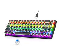Goshyda Clavier de Jeu Filaire 68 Touches avec Rétro-éclairs RVB Blue Switchs, Anti-glancier, Clavier D'ordinateur câblé USB pour Vista, Victoires, Android et OS X (Black)