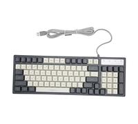 Goshyda Clavier de Jeu Filaire, Clavier Mécanique USB à Rétroéclairage LED RVB, Touches Multimédia, Claviers Compacts étanches à 96 Touches pour Ordinateur de Bureau