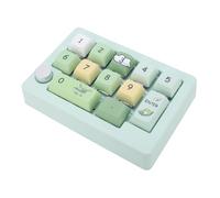 Goshyda Clavier de Jeu Mécanique à 12 Touches, Filaire, Bluetooth 2,4 G, Rétroéclairage RVB à 3 Modes, Clavier Macro Programmable à Une Main, avec Bouton de Commande Rapide (Green)