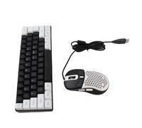 Goshyda Clavier de Jeu rétroéclairé RVB avec Souris, Clavier à Sensation Mécanique pour Tablette et Ordinateur Portable, Ergonomique Multimédia Filaire éclairé pour Employés de Bureau, ABS, 61