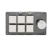 Goshyda Clavier Mécanique Macro à Une Main, 6 Touches 1 Bouton Bricolage, Clavier Programmable, Interrupteur Bleu, Connexion Double Mode, Mini Clavier pour Jeux de Bureau (Blanc)