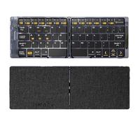 Goshyda Clavier Pliable Portable, Clavier Bluetooth Pliable Pleine Taille, Prise en Charge Multi-appareils pour Smartphone, Tablette, Ordinateur Portable, étui en Cuir PU