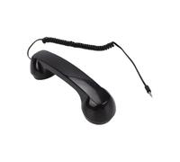Goshyda Combiné Téléphonique Rétro pour Smartphones, Récepteur Filaire avec Prise 3,5 Mm, Microphone à Réduction de Bruit, pour Tablettes et Ordinateurs Portables (Black)