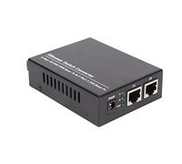 Goshyda Convertisseur de Média Ethernet Gigabit 1,25 G, 2 Emplacements SFP + 2 Ports UTP 10/100/1000 RJ45, Convertisseur de Média Fibre Monomode avec Indicateur LED, jusqu'à 20 Km