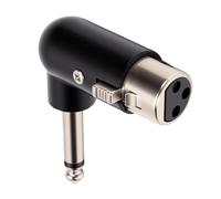 Goshyda Convertisseur XLR Femelle vers 1/4 TS, Angle Droit 90° | XLR 3 Broches vers TS 6,35 Mm, Alliage de Zinc, Prise 4 Voies, pour Mixeurs, Amplis, Guitares