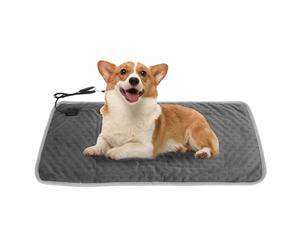 Goshyda Coussin Chauffant pour Chien 30 X 60 Cm, Coussin Chauffant USB pour Animaux de Compagnie, Tapis Chauffant électrique pour Chat avec 3 Réglages de Température Réglables (Grey)