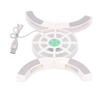 Goshyda Coussin de Refroidissement pour Ordinateur Portable, Coussin de Refroidissement pour Refroidisseur de Bureau Pliable à Double Ventilateur, Coussin de Refroidissement Lumineux USB (Blanc)