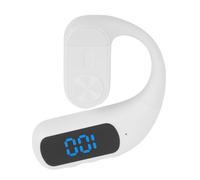 Goshyda Écouteur sans Fil Bluetooth 5.5 Stéréo, Casque d'écoute pour Sport d'affaires, avec Micro Antibruit, Affichage Numérique, 180mAh ABS (White)