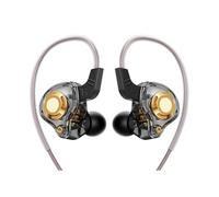 Goshyda Écouteurs de Jeu Filaires avec Microphone Antibruit, Son HiFi 3,5 Mm IEM pour PC Smartphone, Lecteur MP3 MP4, Haut-Parleur (Black)