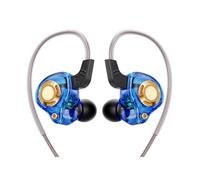 Goshyda Écouteurs de Jeu Filaires avec Microphone Antibruit, Son HiFi 3,5 Mm IEM pour PC Smartphone, Lecteur MP3 MP4, Haut-Parleur (Blue)