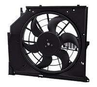 Goshyda Ensemble Ventilateur de Refroidissement de Radiateur 17117561757 de Remplacement pour E46 Série 3 325i 328i 330i 1999-2005, Ventilateur de Refroidissement Moteur avec 6 Pales Connecteur 3