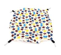 Goshyda Hamac en Peluche Durable pour Petits Animaux, Sac de Couchage Suspendu en Forme D'écureuil pour Animaux de Compagnie, Tissu en Coton + Peluche 30x30cm (étoiles de Dessin animé)