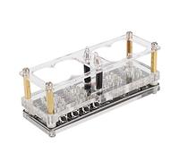 Goshyda Horloge, Horloge à Tube LED IN-12 4 Bits à Sept Couleurs RVB LED DS3231 Horloge Numérique Nixie IN-12B avec Boîtier Transparent en Acrylique