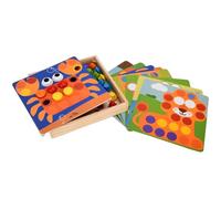 Goshyda Jouet en Panneau perforé en Mosaïque, Ensemble de Puzzle Artistique à Boutons Créatifs pour L'éducation et L'imagination des Enfants, Matériau en Hêtre pour Les Enfants de 3 Ans et Plus