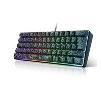 Goshyda Keyboard Compact Mini 61 Touches, Clavier de Jeu rétro-éclairé Personnalisable RVB, Clavier USB Wired Mechanical Feeling Office Computer pour Les Jeux de Travail