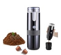 Goshyda Machine à expresso électrique portable, mini cafetière rechargeable à main, pour capsules K-Cup et café moulu, idéale pour le camping, les voyages, les camping-cars et le bureau