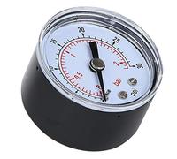 Goshyda Manomètre Mécanique pour Air, et Eau, Connexion Arrière 1/8" BSPT, Double échelle 0-15 Psi 0-1 Bar, Boîtier en Métal, Lectures Claires, Manomètre Axial (0-30psi,0-2bar)
