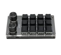 Goshyda Mini Clavier Mécanique Macro 12 Touches, Clavier de Jeu Programmable Filaire USB avec Lumière RVB, 2 Boutons, Clavier de Raccourcis Copier-Coller, Tige Bleue, Universel pour PC