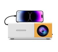 Goshyda Mini Projecteur, Projecteur Portable FHD 1080p, Projecteur de Film de Correction Automobile Compatible avec Les Bâtons de Streaming pour Ordinateur Portable pour Smartphone,