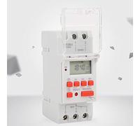 Goshyda Minuterie Hebdomadaire 12 V DC 30 A LCD Commande Marche/arrêt avec Fonction Compte à Rebours, avec Fonction Compte à Rebours, à Maximum de 24 Heures Montage sur Rail DIN 35 Mm, Facile à