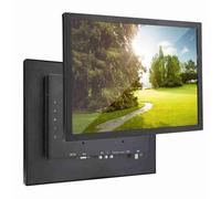 Goshyda Moniteur LED, 15in 1024x768 Moniteur Industriel Entièrement en Métal Haute Définition Télécommande à écran TFT, Prise en HDMI/VGA/AV/BNC/USB, avec Support Mural(EU)