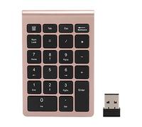 Goshyda Pavé Numérique sans Fil, 22 Touches, Clavier Numérique Portable USB 2,4 G avec Récepteur, Clavier de Comptabilité Financière pour Ordinateur Portable, PC, Ordinateur Portable(Or Rose)