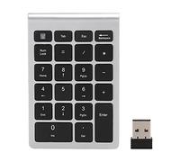 Goshyda Pavé Numérique sans Fil, 22 Touches, Clavier Numérique Portable USB 2,4 G Bluetooth avec Récepteur, Clavier de Comptabilité Financière pour Ordinateur Portable, PC, Ordinateur(Argent Noir)