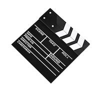 Goshyda Planche à Claquettes Professionnelle en Bois, 20x20cm, Effaçable à Sec, pour Réalisateur, Accessoires de Montage de Production de Film Vidéo