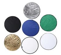 Goshyda Réflecteur d'éclairage de Photographie 7 en 1, Réflecteur de Studio Pliable 80 Cm/31,5 Pouces, Photo Portable avec Sac de Rangement, Argent, Or, Blanc, Noir, Lumière Douce, Vert, Bleu