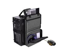 Goshyda Sangle de Transport pour Tour D'ordinateur de Bureau, Boîtier D'ordinateur avec Poignée et Poches de Rangement, Harnais Réglable pour Câbles de Clavier, Accessoires de Transport