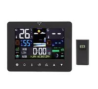 Goshyda Station Météo sans Fil, écran D'affichage Couleur, Température D'humidité de l'horloge Météo Numérique avec Capteur, Thermomètre Intérieur Extérieur pour Bureau à Domicile