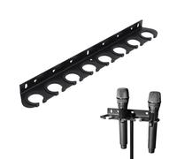 Goshyda Support de Microphone à 8 Emplacements, Double Montage Mural ou sur Support, Plateau de Rangement pour Micro avec Larges Manchons de Protection, pour Microphones Portables