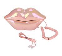 Goshyda Téléphone, Forme des lèvres de la Bouche Portable WX-3016 à la Mode téléphone Bureau à Domicile téléphone Fixe(Rose coloré)