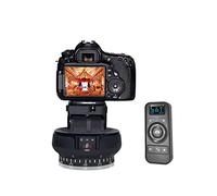 Goshyda Tête de Trépied, Mini Rotule Panoramique Motorisée à Rotation à 360°, avec Vis 1/4", Télécommande sans Fil 2,4 G, avec Clip de Téléphone, Charge Tpye C, pour Téléphones Portables