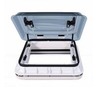 Goshyda Trappe d'aération de Toit pour Camping-car, 500 X 500 Mm, Couvercle Supérieur Semi-transparent avec Lumière LED, Lucarne Manuelle pour Camping-car, Remorque, Cadre en Aluminium sans Soudure,