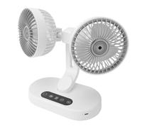 Goshyda Ventilateur à Double Tête, Refroidissement USB de Bureau Oscillant avec Affichage Numérique de Minuterie Intelligente, Fonctionnement Silencieux Twin Breeze, Ventilateur Personnel Portable