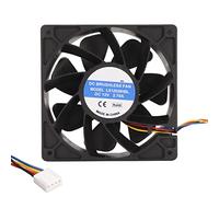 Goshyda Ventilateur de Refroidissement High Contour 12 Cm, 120 X 120 X 38 Mm, 6 000 TR/Min, 12 V 2,7 A, 4 Broches FG, DCBalais PWM, Noir, Ventilateur de Boîtier D'ordinateur pour