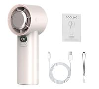 Goshyda Ventilateur Portable avec écran LCD, Ventilateur de Refroidissement à 100 Vitesses, Technologie Céramique Glacée, Vent 10 M/s, Batterie Longue Durée 4000 MAh, Climatiseur Personnel pour