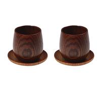 GOSIA Lot de 2 verres de style japonais en bois de saké avec isolation rétro 150 ml