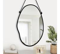 Gosider Miroir mural asymétrique - Cadre noir - Moderne et unique - Décoration artistique - Pour chambre à coucher, salle de bain, salon, entrée, couloir