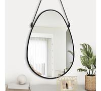 Gosider Miroir mural irrégulier en forme de goutte - Miroir ovale à suspendre avec bord encadré pour maison, chambre à coucher, salle de bain, salon - 40,6 x 50,8 cm