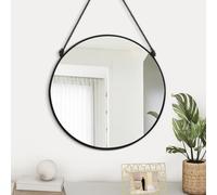 Gosider Miroir mural rond à suspendre - Miroir rond noir, 40,6 cm, décoration d'intérieur moderne pour salle de bain, salon, chambre à coucher, entrée, couloir, toilettes, dortoir