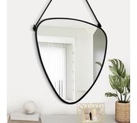 Gosider Miroir triangulaire asymétrique à suspendre - Cadre moderne pour art mural, salon, chambre, entrée et couloirs - Miroir décoratif noir unique
